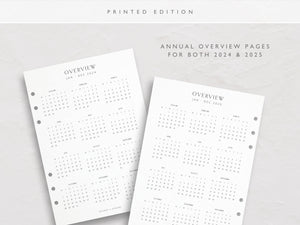 A5 2024-2025 Academic Year Weekly Planner Inserts | Integrated Calendar Grids | Classic Layout
