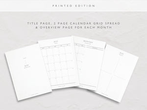 A5 2024-2025 Academic Year Weekly Planner Inserts | Separate Calendar Grids | Classic Overview Layout