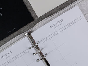 A5 2024 Monthly Calendar Grid Planner Inserts