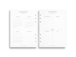 A5 2024 Quarterly Overview Planner Inserts