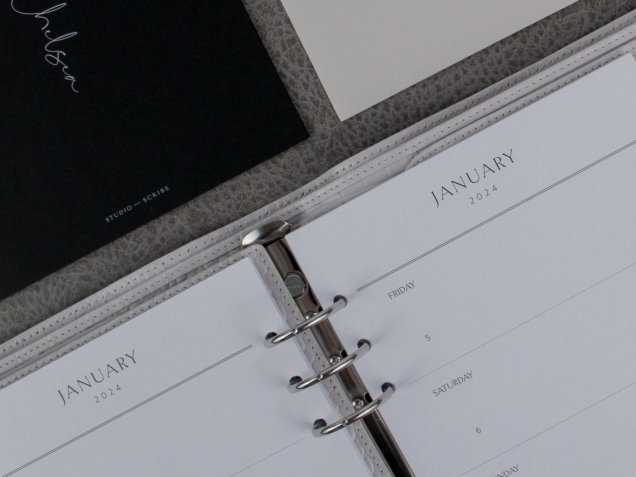 A5 2024 Weekly Planner Inserts, Separate Calendar Grids