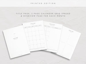 A5 2025 Weekly Planner Inserts | Separate Calendar Grids | 4 Block Layout