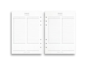 A5 Undated Daily Planner Inserts | Time Block Flex Layout