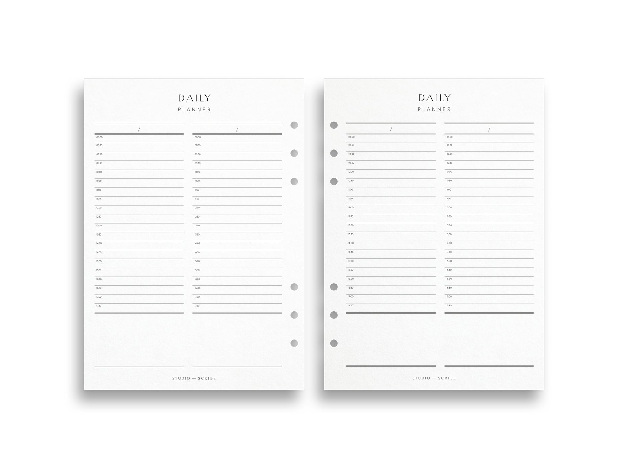 A5 Undated Daily Planner Inserts | Time Block Flex Layout