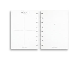 A5 Undated Monthly Calendar Grid Planner Inserts