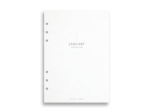 A5 Undated Monthly Calendar Grid Planner Inserts