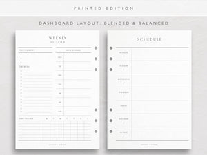 A5 Undated Weekly Planner Inserts | Compact | Dashboard Layout