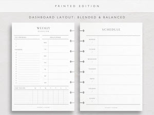 A5 Undated Weekly Planner Inserts | Compact | Dashboard Layout