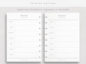 A5 Undated Weekly Planner Inserts | Lite | Schedule Layout