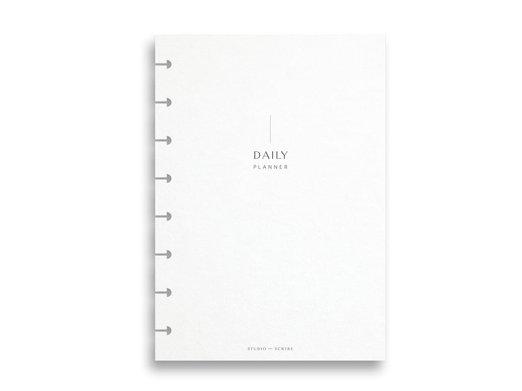 Undated daily planner cover page on a white background