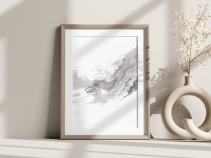 Mocha and White Contemporary Abstract Art Print | Unframed