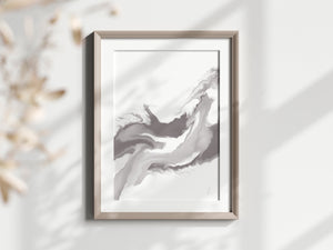Mocha and White Contemporary Abstract Art Print | Unframed