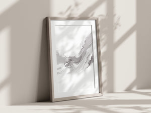 Mocha and White Contemporary Abstract Art Print | Unframed