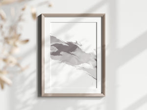 Mocha and White Contemporary Abstract Art Print | Unframed