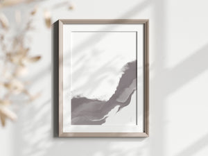 Mocha and White Contemporary Abstract Art Print | Unframed