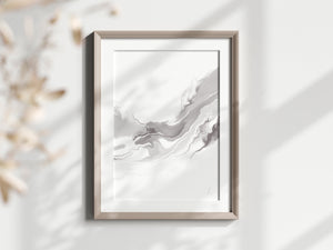 Mocha and White Contemporary Abstract Art Print | Unframed
