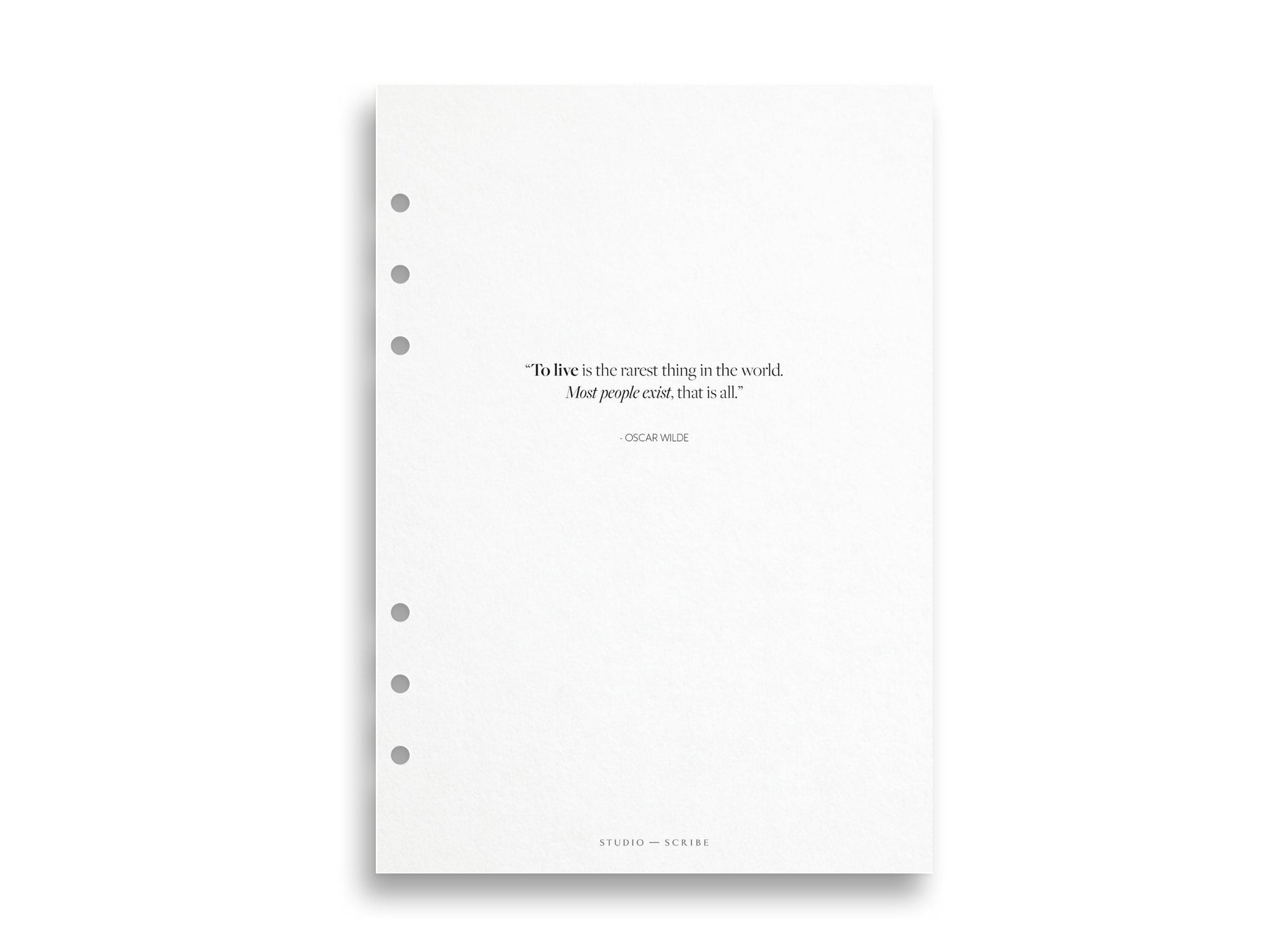 Oscar Wilde Quote | Motivational Planner Dashboard/Print | Vellum | A5