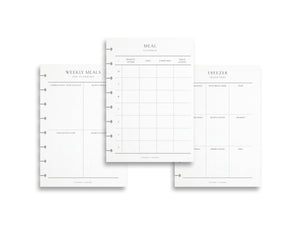Planner Inserts Bundle: Pre-Meal Planning, Meal Planner, Freezer Inventory Pages