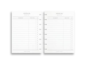 Printed Annual Intentions & Wishlist Pages | Planner Pages | A5