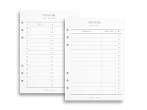 Printed Annual Intentions & Wishlist Pages | Planner Pages | A5