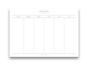 Printed Annual & Monthly Overview Planner Package | Landscape Planner Pages | A4