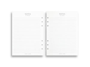 Printed Lined Note Paper | Planner Pages | A5