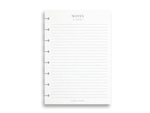 Printed Lined Note Paper | Planner Pages | A5