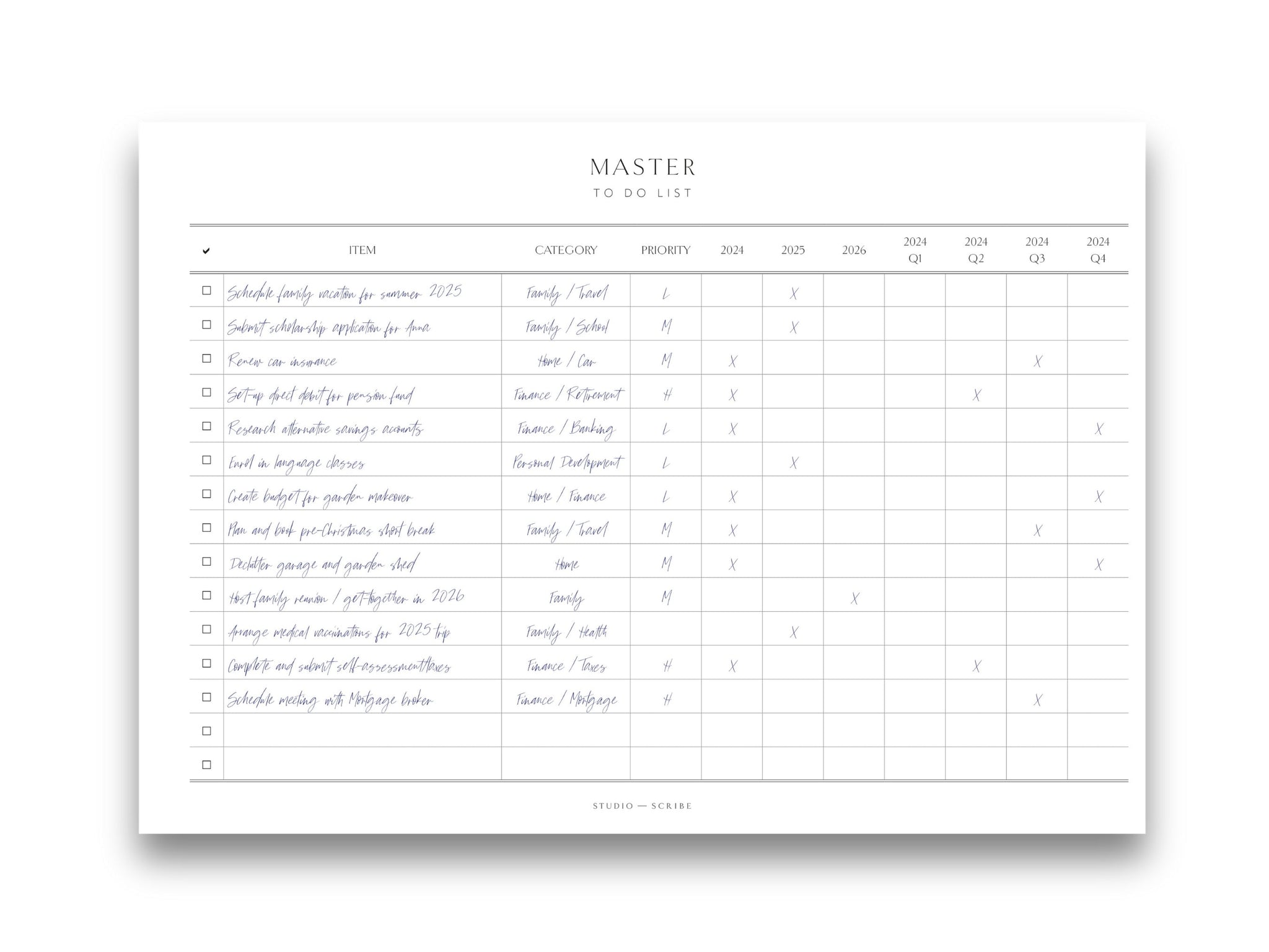 Master Task List Template Master Your Tasks With A Strategic To Do