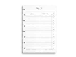 Printed Music Wishlist Pages | Planner Pages | A5