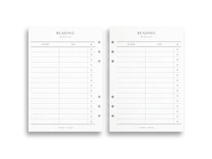 Printed Reading/Audio-Book Wishlist Pages | Planner Pages | A5