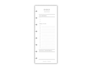 Printed Slimline Daily Agenda Overlay | Planner Pages | A5 Compatible