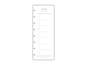 Printed Slimline Daily Gratitude Overlay | Planner Pages | A5 Compatible