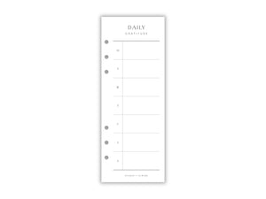 Printed Slimline Daily Gratitude Overlay | Planner Pages | A5 Compatible