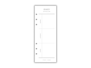 Printed Slimline Daily Overview Overlay | Planner Pages | A5 Compatible