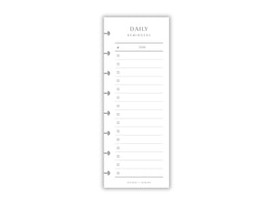 Printed Slimline Daily Reminders Overlay | Planner Pages | A5 Compatible