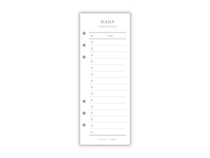 Printed Slimline Daily Reminders Overlay | Planner Pages | A5 Compatible