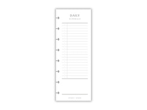 Printed Slimline Daily Schedule Overlay | Planner Pages | A5 Compatible