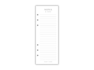 Printed Slimline Notes & Ideas Overlay | Planner Pages | A5 Compatible