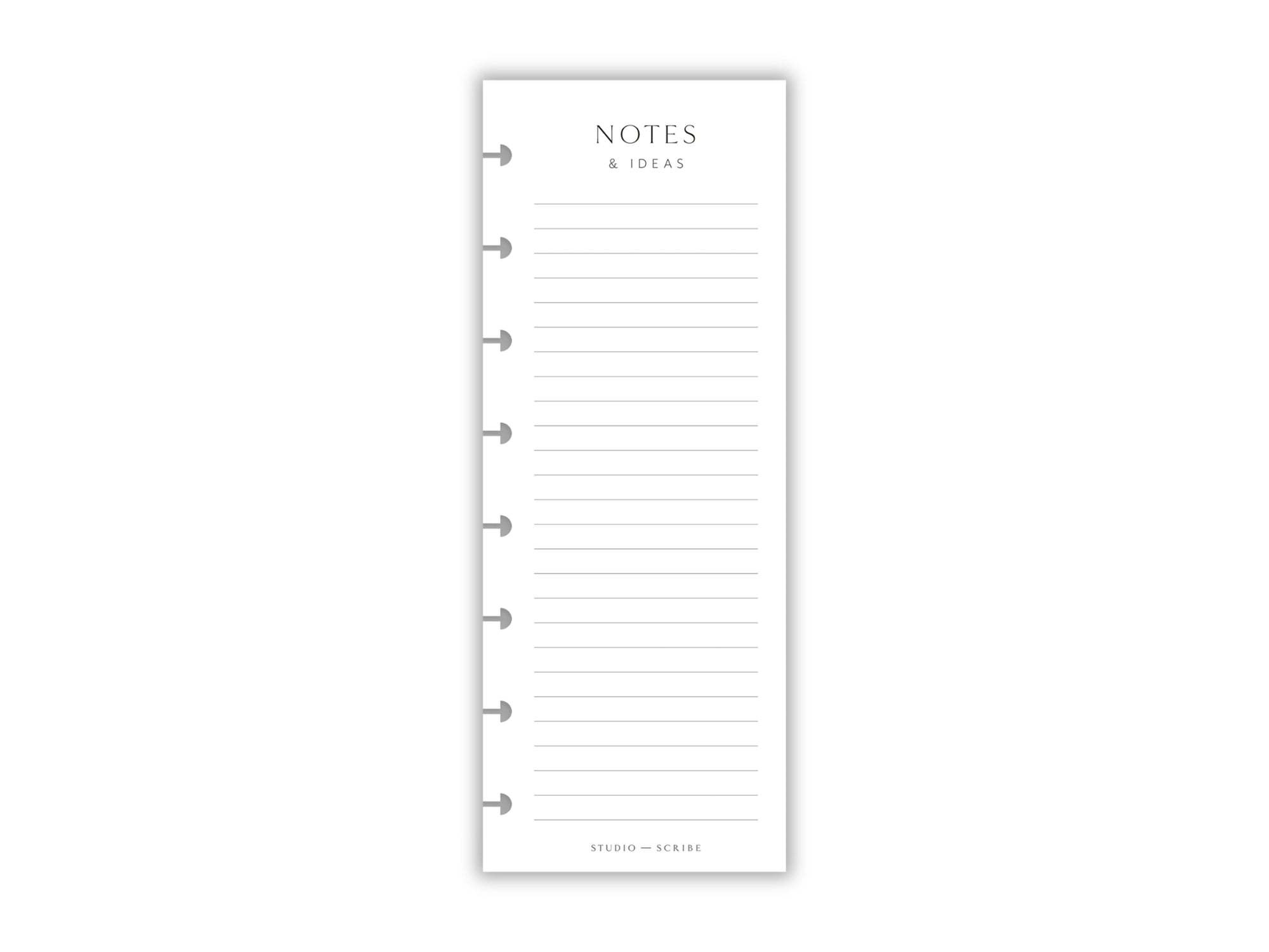 Printed Slimline Notes & Ideas Overlay | Planner Pages | A5 Compatible