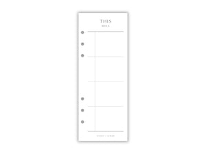 Printed Slimline 'This Week' Overlay | Planner Pages | A5 Compatible