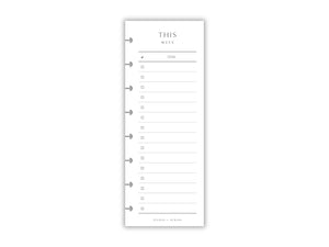 Printed Slimline 'This Week' Overlay | Planner Pages | A5 Compatible