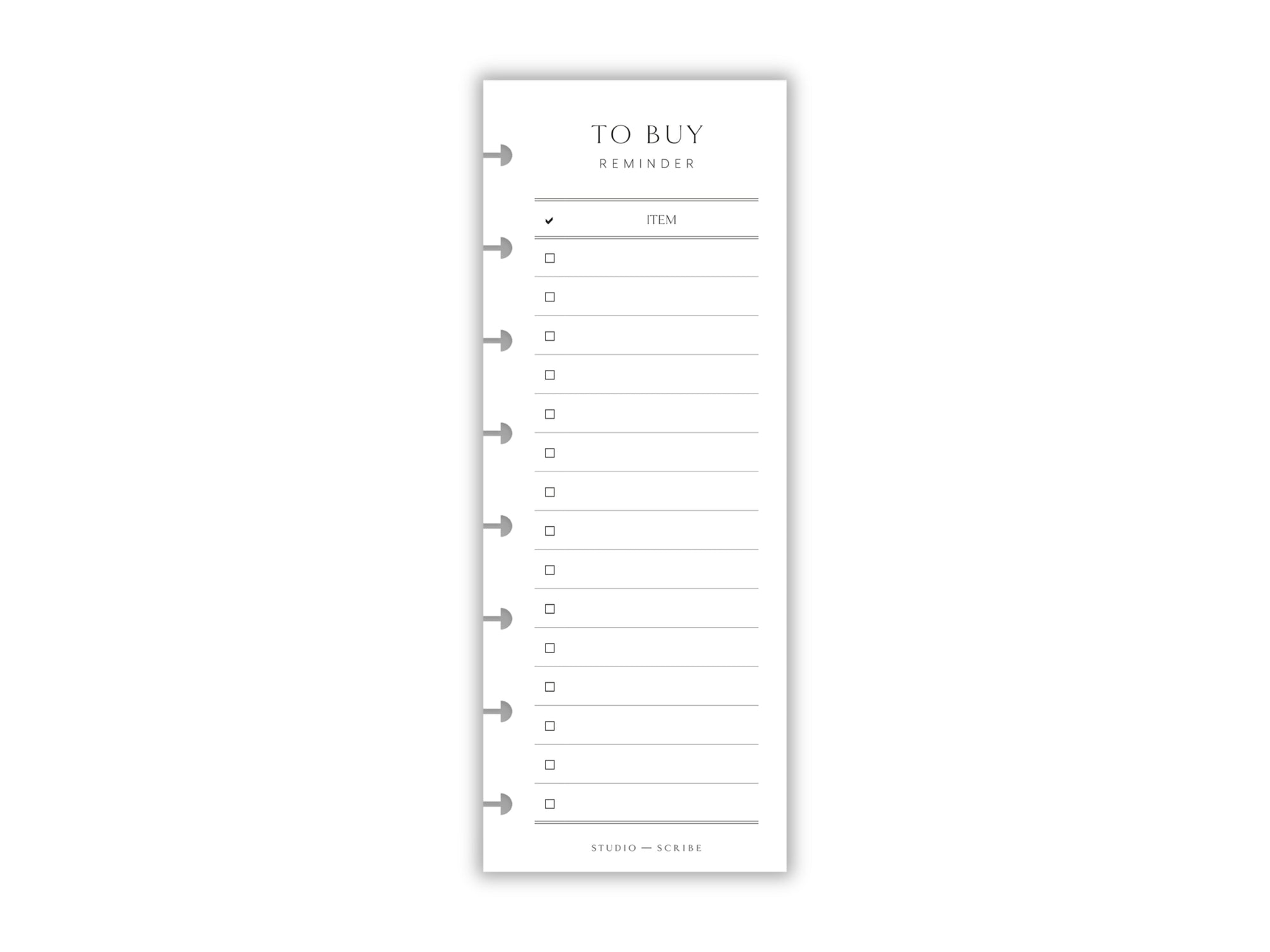 Printed Slimline 'To Buy' Overlay | Planner Pages | A5 Compatible