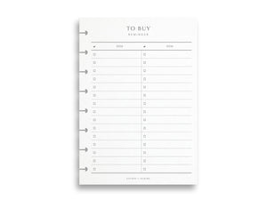 Printed To Buy List Pages | Planner Pages | A5