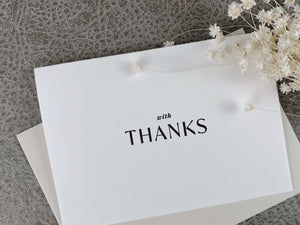 Thank You Greeting Cards | Letterpress 'With Thanks' | Set of 6