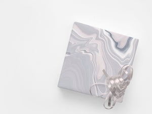 10x Gift Wrap Sheets - Rolled | Abstract Marble | Pink & Grey