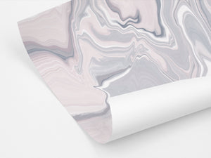 10x Gift Wrap Sheets - Rolled | Abstract Marble | Pink & Grey