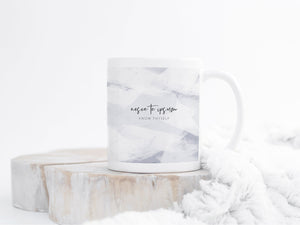 Ceramic Latin Mug | Ice Abstract Design | Blue | Know Thyself