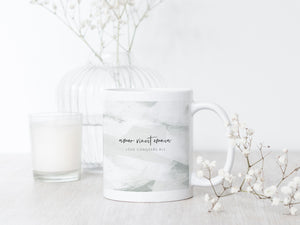 Ceramic Latin Mug | Ice Abstract Design | Green | Love Conquers All