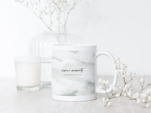 Ceramic Latin Mug | Ice Abstract Design | Green | Remember to Live