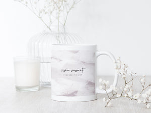 Ceramic Latin Mug | Ice Abstract Design | Pink | Remember to Live